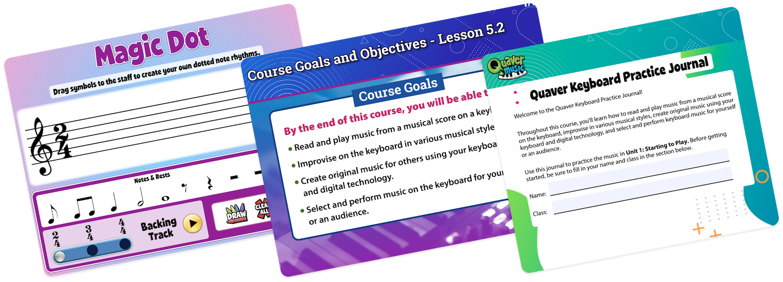 Quaver Keyboard Course Lessons